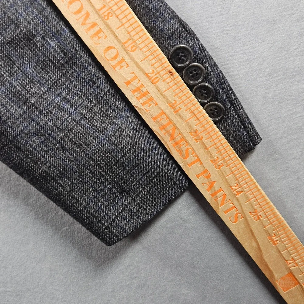 Brooks Brothers Sport Coat Men 42R Grey Blue Glen Plaid 1818 Madison Wool Blazer
